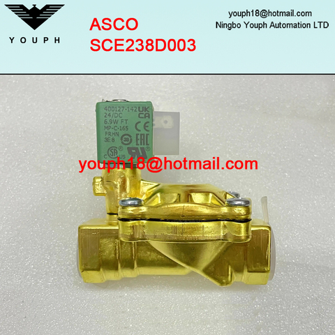 ASCO SCE238D003 DN15 Orifice size 15mm Normally Closed 2/2 Way Brass Solenoid Valve