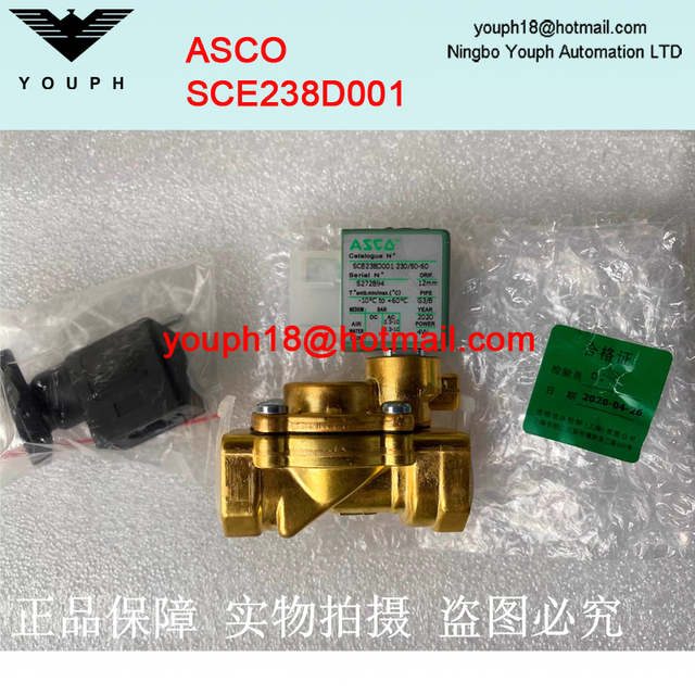 ASCO SCE238D001 230/50-60 G3/8 Pilot Operated Diaphragm Solenoid Valve