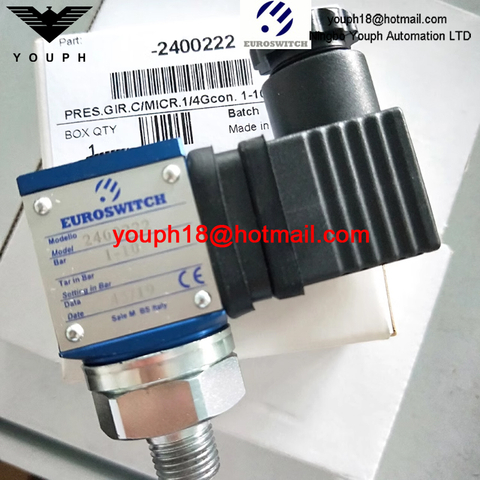Euroswitch 2400222 1/4" Gas conical FKM SPDT contacts Piston pressure switch