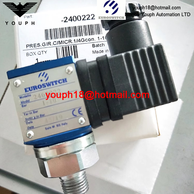 Euroswitch 2400222 1/4" Gas conical FKM SPDT contacts Piston pressure switch