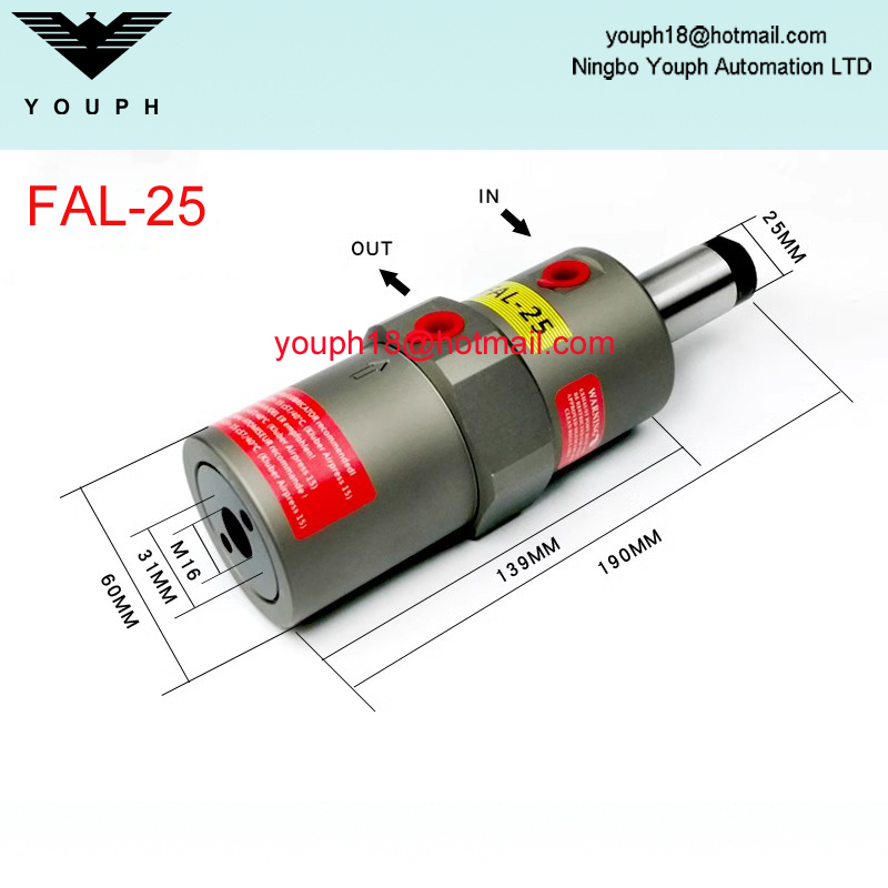 FAL-18 FAL-25 FAL-35 FAL series linear vibrator Pneumatic piston rod telescopic straight line impact vibrator