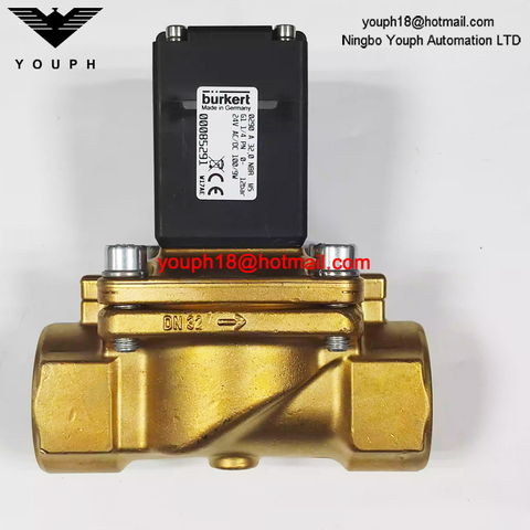 Burkert 00085291 0290A Series NBR Diaphragm 2/2-way G1-1/4 Brass Servo-controlled Solenoid Valve
