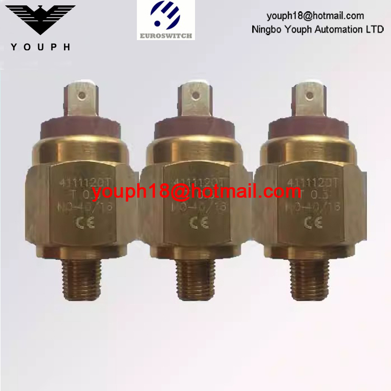 Italy Euroswitch 4111120T 4111520 Electrical connection Faston 6,3x0,8 / Clamping plate Brass Diaphragm pressure switch