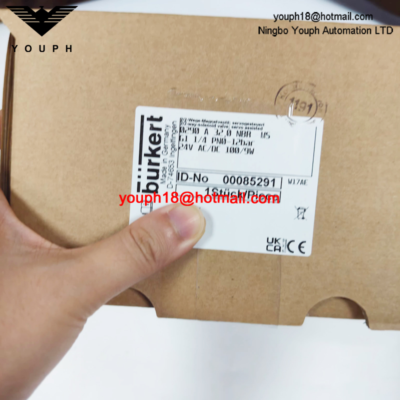 Burkert 00085291 0290A Series NBR Diaphragm 2/2-way G1-1/4 Brass Servo-controlled Solenoid Valve