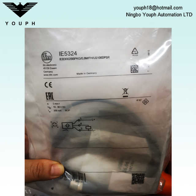 IFM IE5324 IEB3002BBPKG/0 8M/FH/US100DPS Inductive Sensor