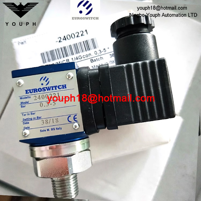 Euroswitch 2400221 24 Series 1/4" Gas conical FKM SPDT contacts Piston pressure switch