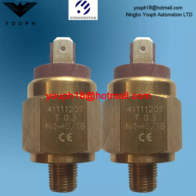 Italy Euroswitch 4111120T 4111520 Electrical connection Faston 6,3x0,8 / Clamping plate Brass Diaphragm pressure switch
