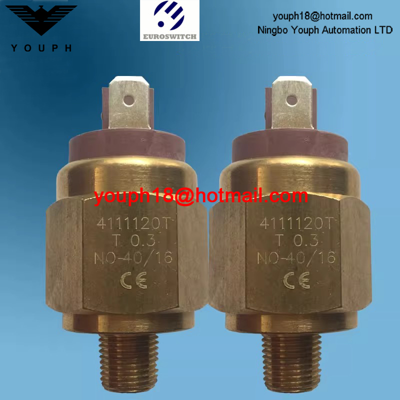 Italy Euroswitch 4111120T 4111520 Electrical connection Faston 6,3x0,8 / Clamping plate Brass Diaphragm pressure switch