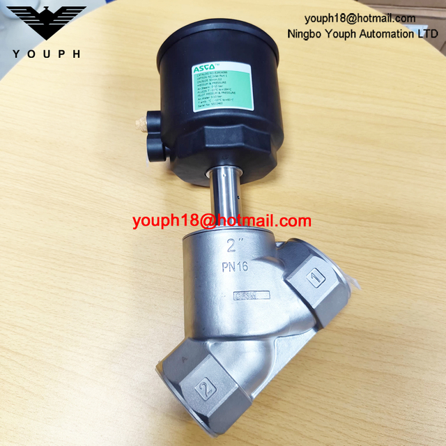 ASCO E290A086 size 50mm NC Hot water EMERSON Stainless Steel Angle Seat VALVE