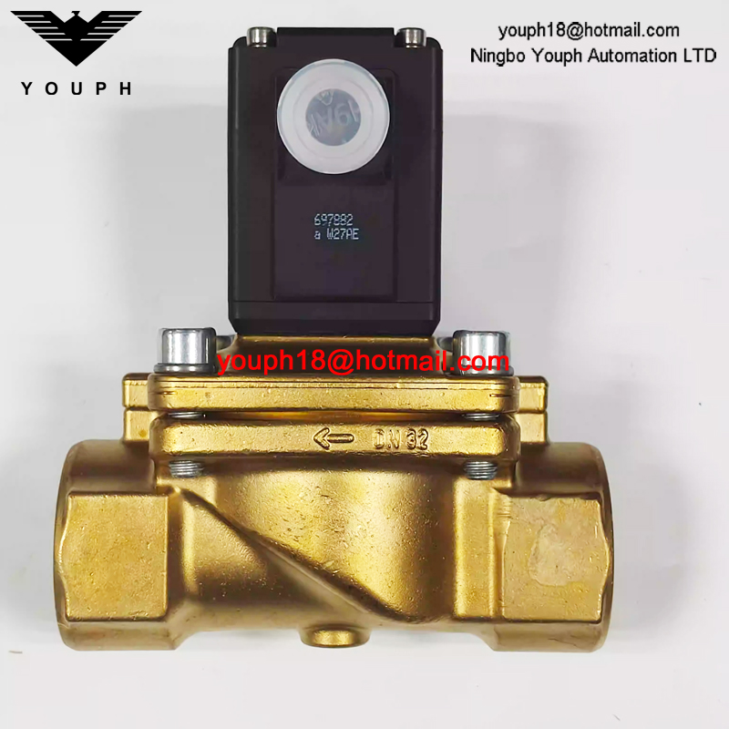 Burkert 00085291 0290A Series NBR Diaphragm 2/2-way G1-1/4 Brass Servo-controlled Solenoid Valve
