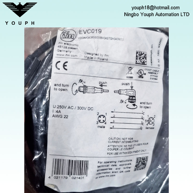 IFM EVC019 VDOAH040MSS0005H04STGH040MSS Connection Cable