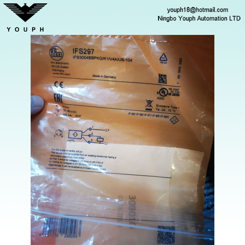 IFM IFS297 IFB3004BBPKG/K1/V4A/US-104 Inductive sensor