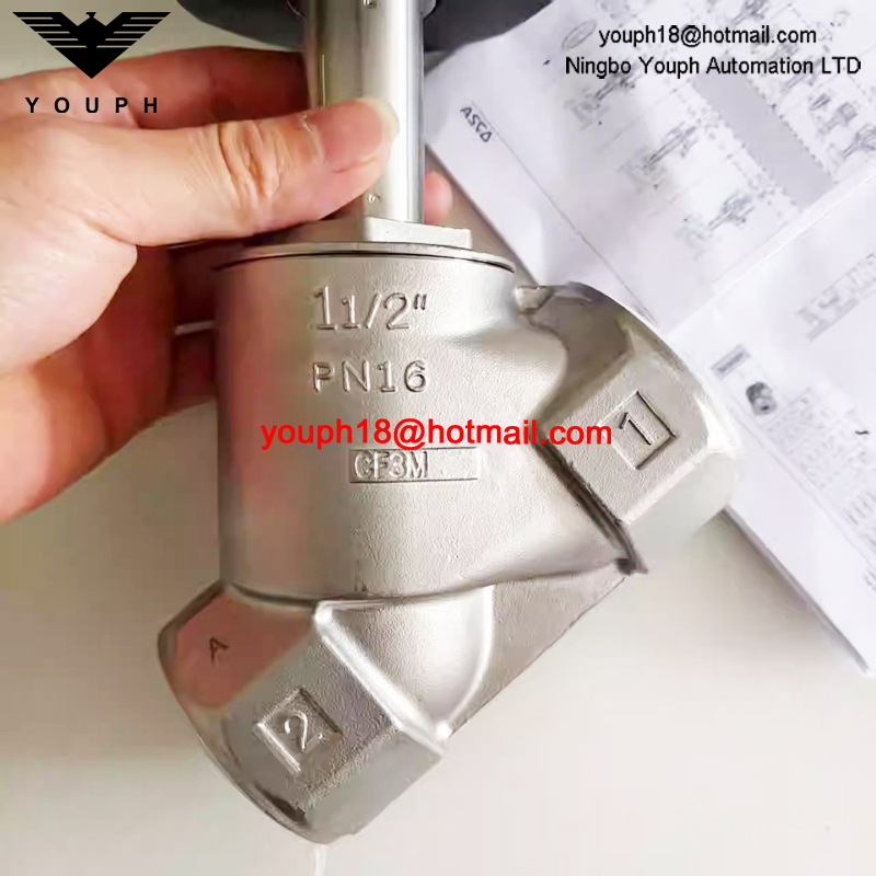 ASCO E290A064 40mm 1-1/2 Stainless Steel AISI 316L Pressure Operated Angle Seat VALVE