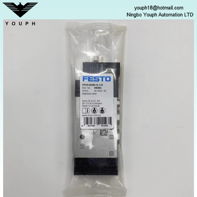 Festo CPE14-M1BH-5L-1/8 196941 5/2-way, monostable 24V DC G1/8 800 l/min Electric Solenoid valve