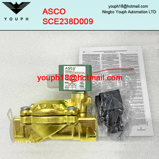 ASCO SCE238D009 MO G3/4 Orifice 20mm NC 2/2 Way Brass Solenoid Valve