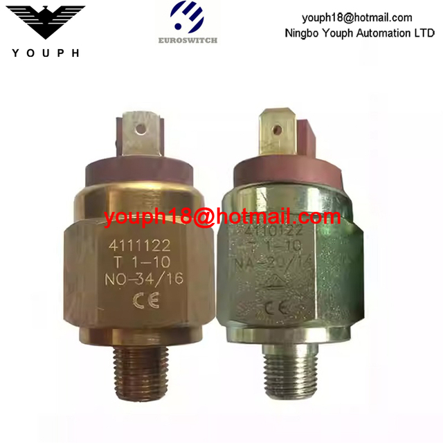 Italy Euroswitch 4111122 4110122 412022A N.O. / N.C. 0,5 A / 48 V Brass Diaphragm pressure switch