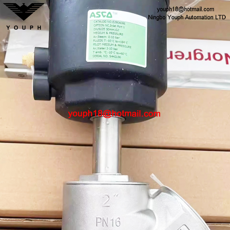 ASCO E290A086 size 50mm NC Hot water EMERSON Stainless Steel Angle Seat VALVE