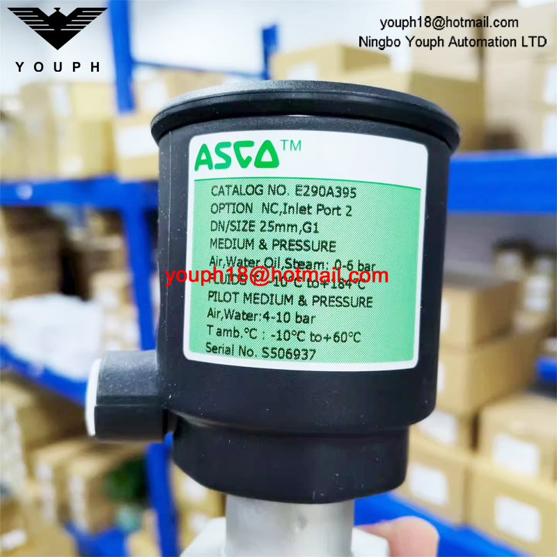 ASCO E290A395 25mm G1" Port EMERSON Stainless Steel Oil Angle Seat VALVE