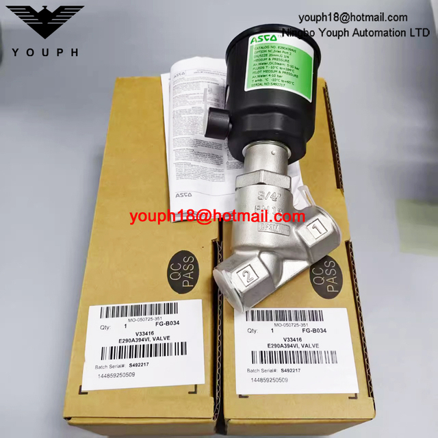 ASCO E290A394 E290A394VI 20mm G3/4 Port EMERSON Stainless Steel Angle Seat VALVE