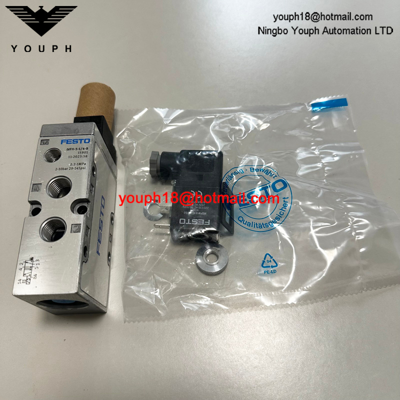 FESTO MFH-5-1/4-B 15901 With Solenoid coil 5/2-way Tiger 2000 Pneumatic valve