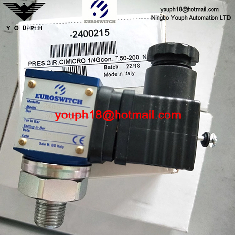 Euroswitch 2400215 2400216 24 Series SPDT contacts Piston pressure switch