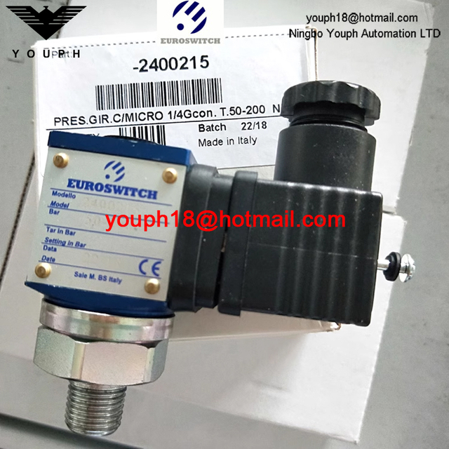 Euroswitch 2400215 2400216 24 Series SPDT contacts Piston pressure switch