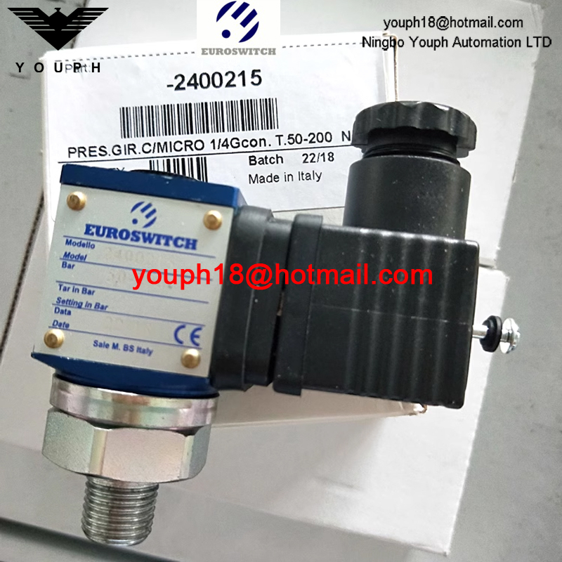 Euroswitch 2400215 2400216 24 Series SPDT contacts Piston pressure switch