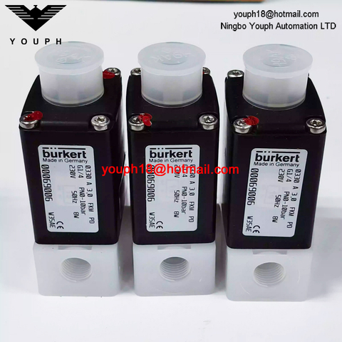 Burkert 00069006 0330 G1/4 A Series FKM Diaphragm Plastic PVDF Body 2/2-way Normally Closed Solenoid Valve