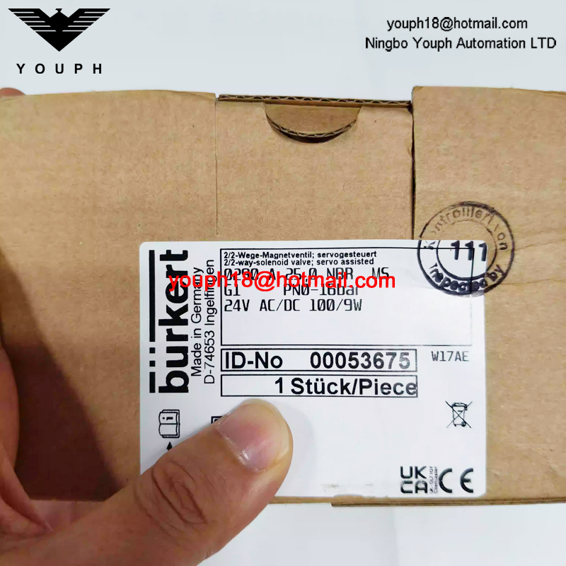 Burkert 00053675 0290 Series NBR Diaphragm 2/2-way DN25 Brass Servo-controlled Solenoid Valve