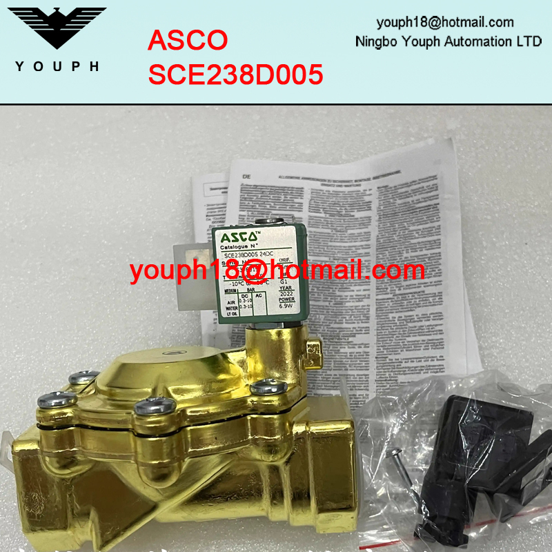 ASCO SCE238D005 1" Orifice 25 mm NC 2/2-Way Brass Electric Solenoid Valve