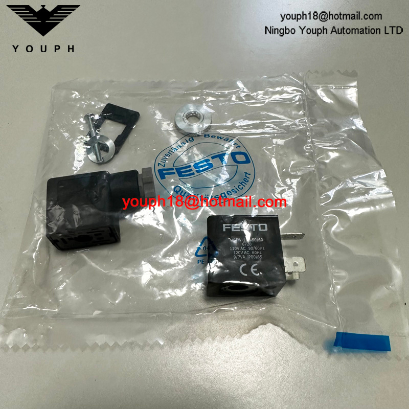 FESTO MSFW-110-50/60 6720 110V AC Tiger Valve MFH-3-1/8 MFH-5-1/4-B Solenoid Coil