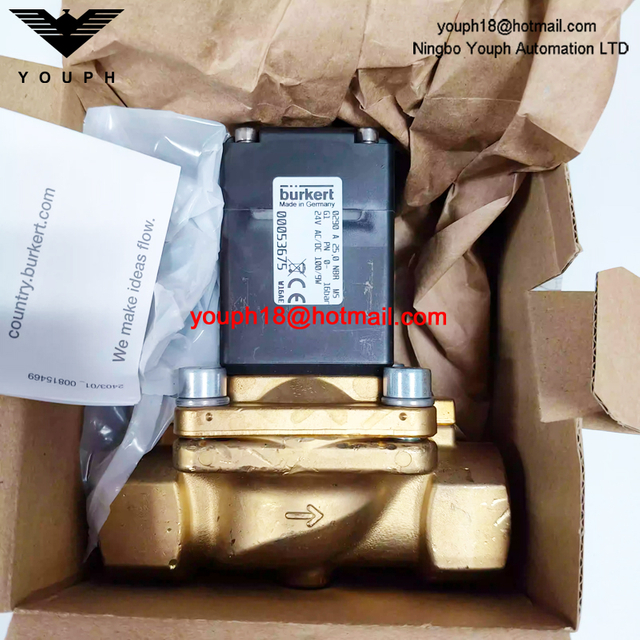 Burkert 00053675 0290 Series NBR Diaphragm 2/2-way DN25 Brass Servo-controlled Solenoid Valve