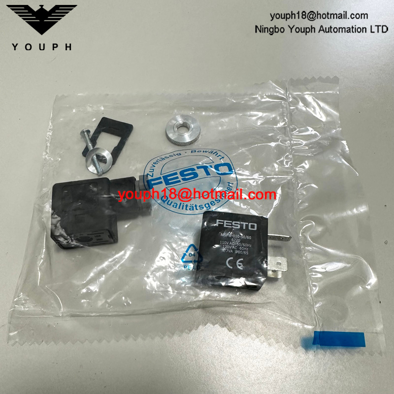 FESTO MSFW-110-50/60 6720 110V AC Tiger Valve MFH-3-1/8 MFH-5-1/4-B Solenoid Coil