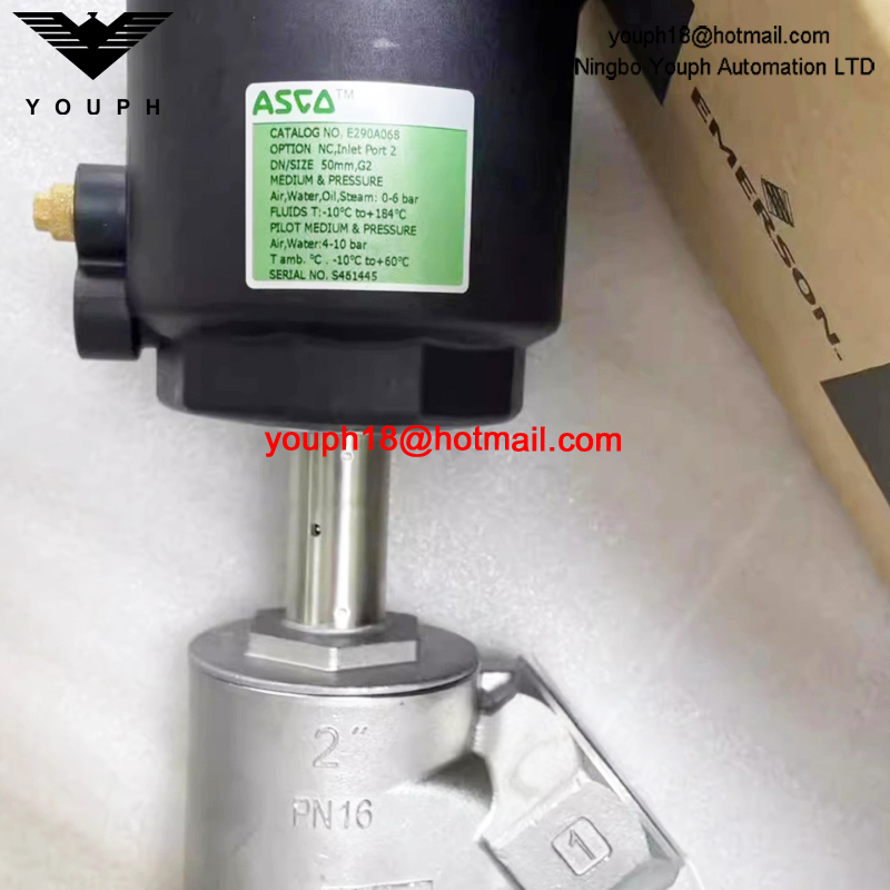 EMERSON ASCO E290A068 50mm 2" NC Stainless Steel Pressure Operated Angle Seat VALVE