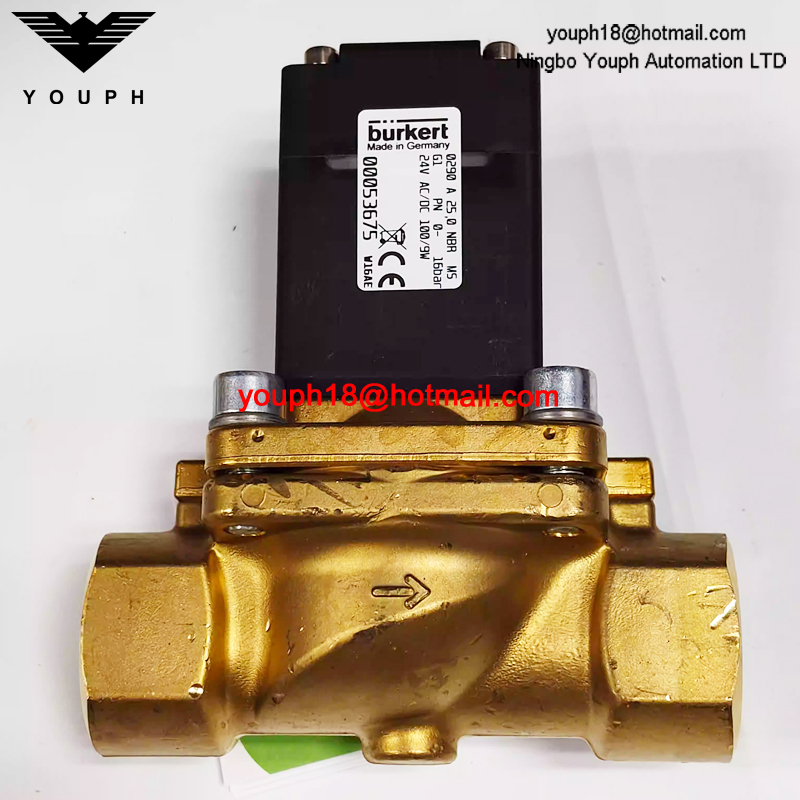 Burkert 00053675 0290 Series NBR Diaphragm 2/2-way DN25 Brass Servo-controlled Solenoid Valve