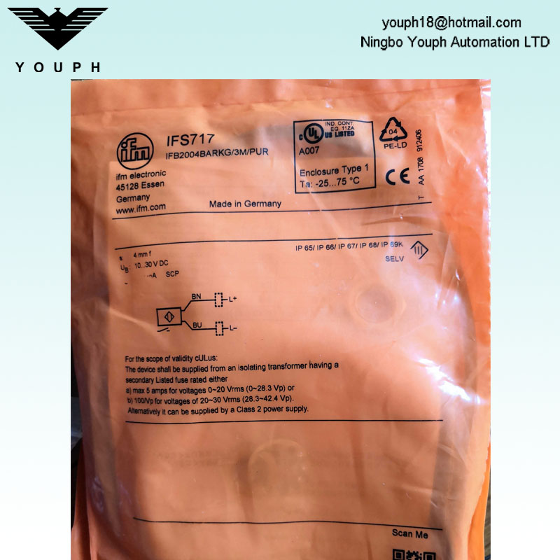 IFM IFS717 IFB2004BARKG/3M/PUR Inductive sensor
