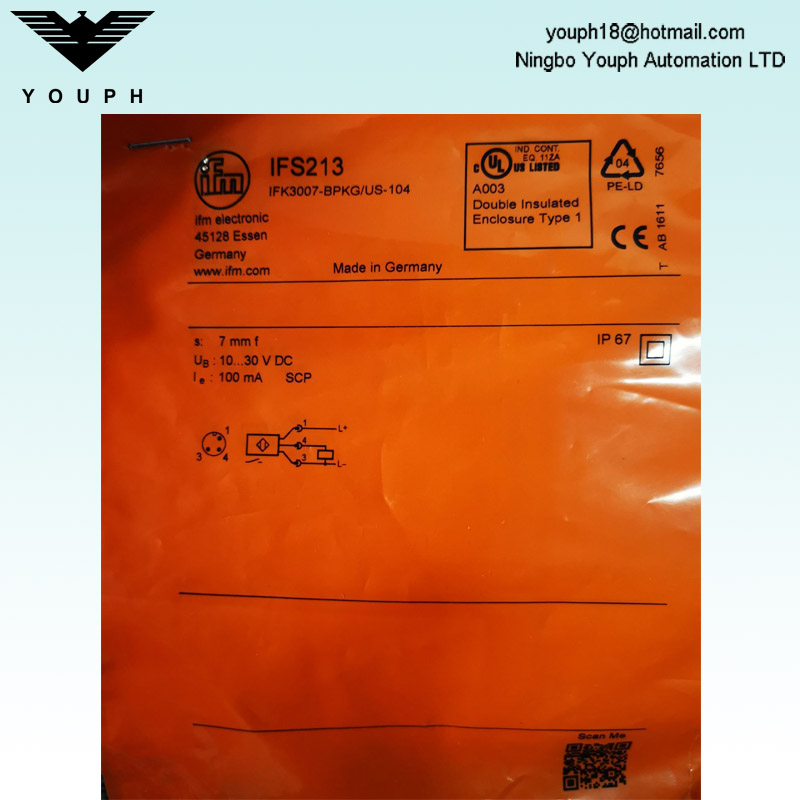 IFM IFS213 IFK3007-BPKG/US-104 EAC Sensing range 7mm Inductive sensor