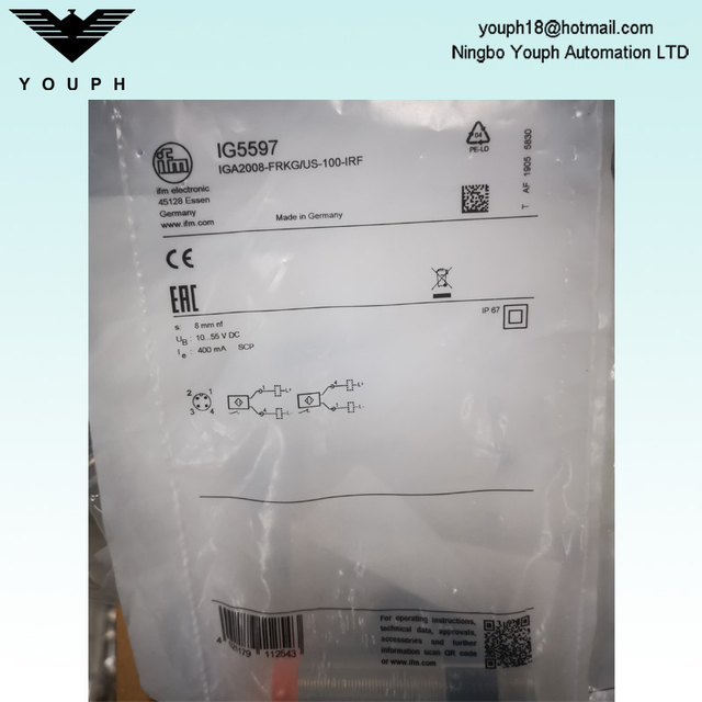IFM IG5597 IGA2008-FRKG/US-100-IRF Inductive Sensor