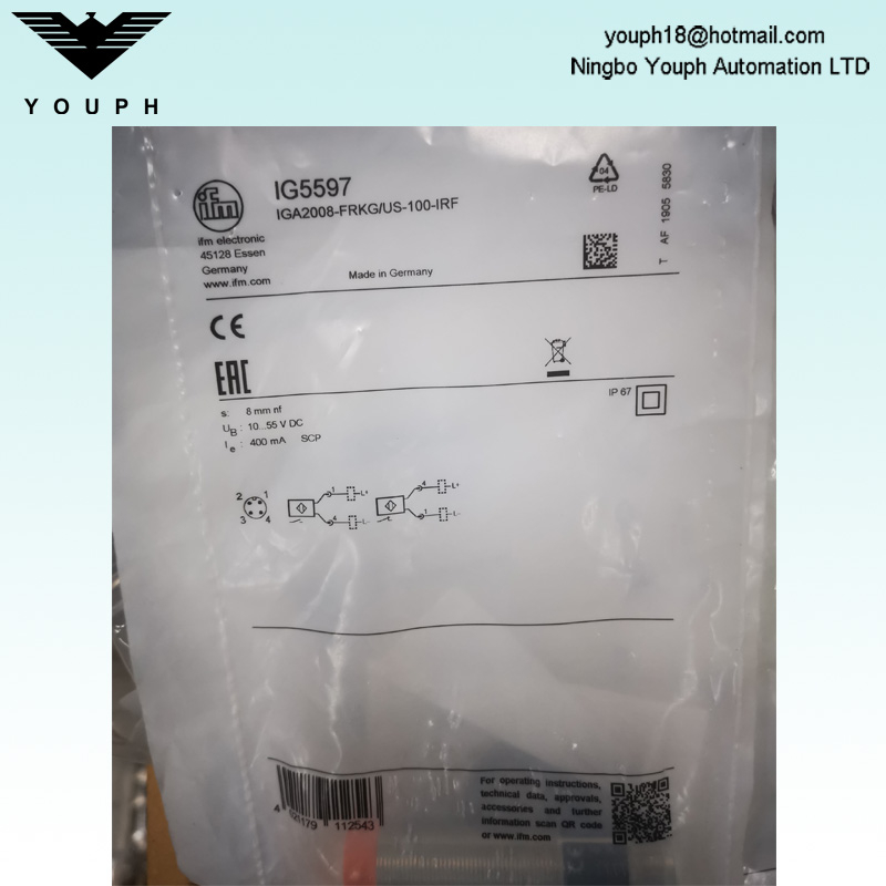 IFM IG5597 IGA2008-FRKG/US-100-IRF Inductive Sensor