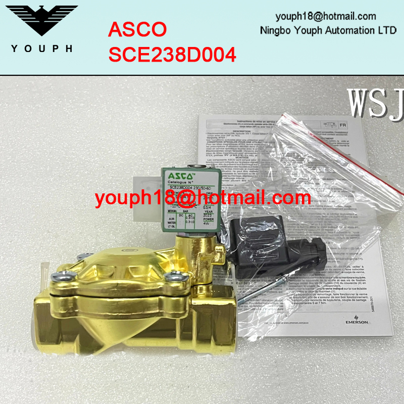 ASCO SCE238D004 G3/4 Orifice size 20mm Normally Closed Brass Solenoid Valve