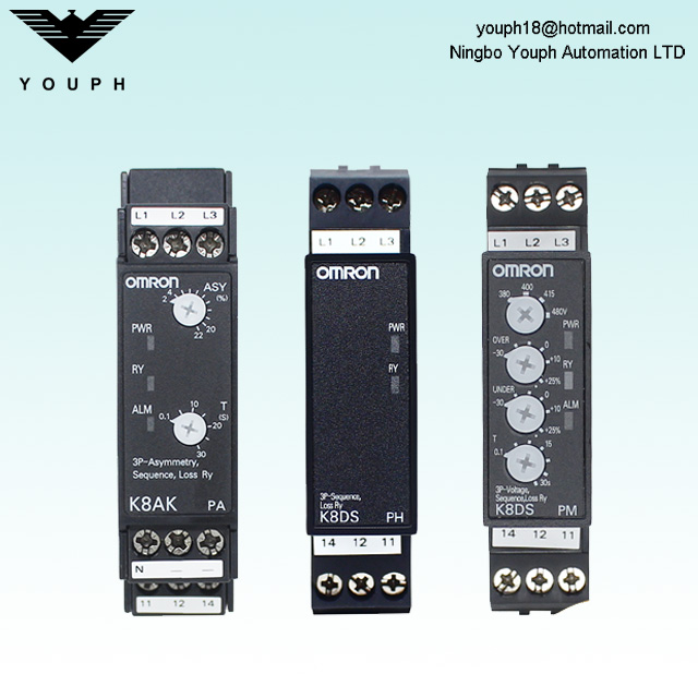 OMRON K8AK-PA2 K8AK-PH1 K8AK-PM2 Phase-sequence Phase-loss Relay