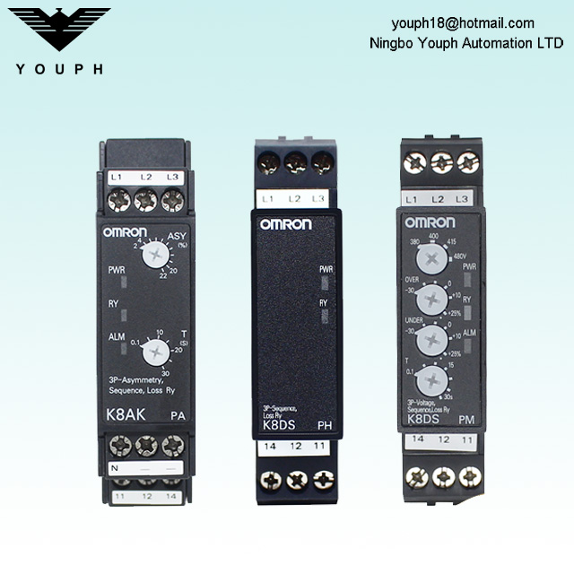OMRON K8AK-PA2 K8AK-PH1 K8AK-PM2 Phase-sequence Phase-loss Relay