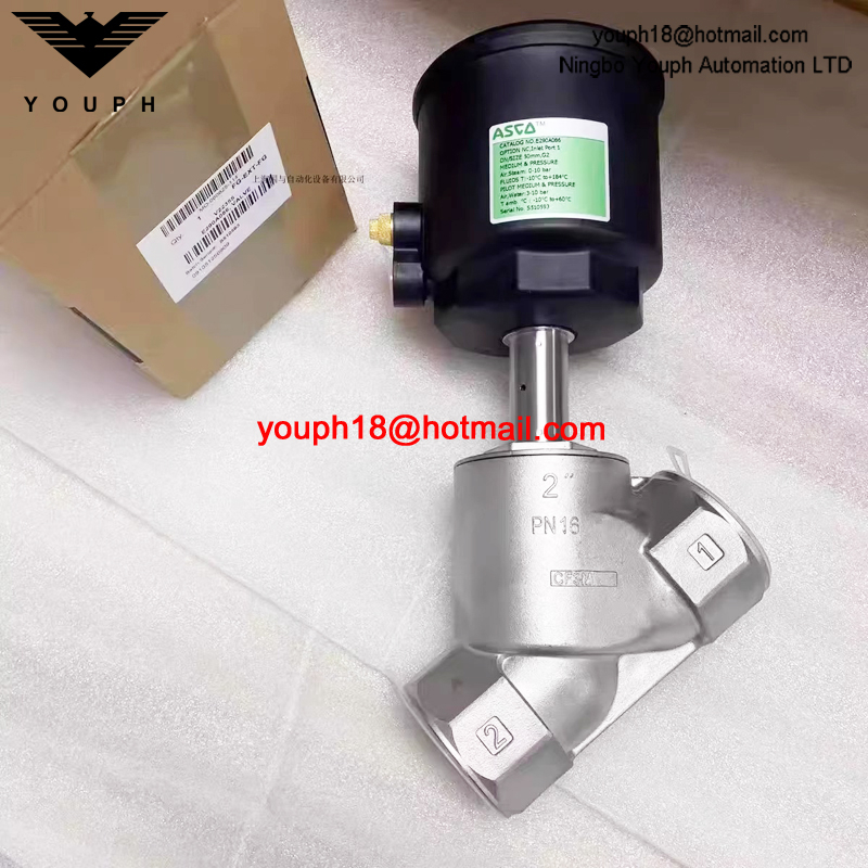 EMERSON ASCO E290A085 size 50mm G2" NC Hot water Steam Stainless Steel Angle Seat VALVE