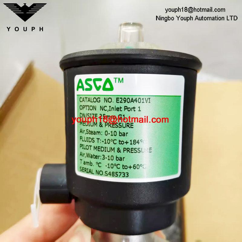 ASCO EMERSON E290A401 E290A401VI High Temperature Stainless Steel Air Angle Seat VALVE