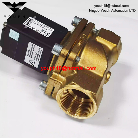 Burkert 00085291 0290A Series NBR Diaphragm 2/2-way G1-1/4 Brass Servo-controlled Solenoid Valve