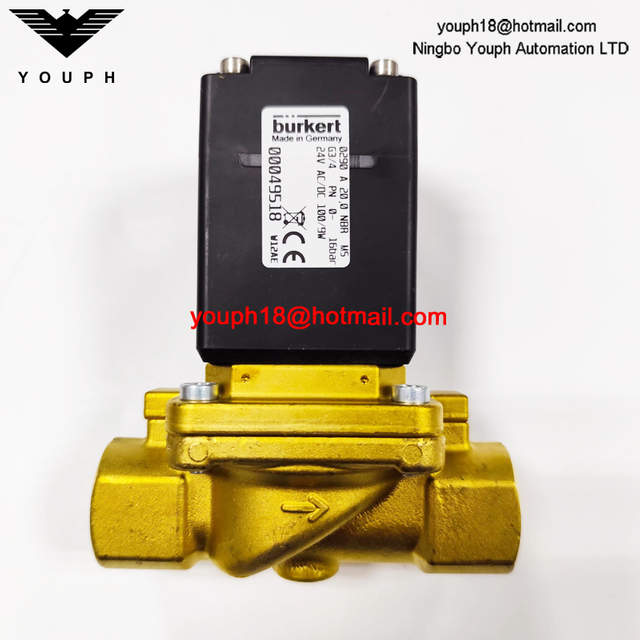 Burkert 00049518 0290A Series G3/4" Servo-controlled 2/2 Way Brass Solenoid Valve