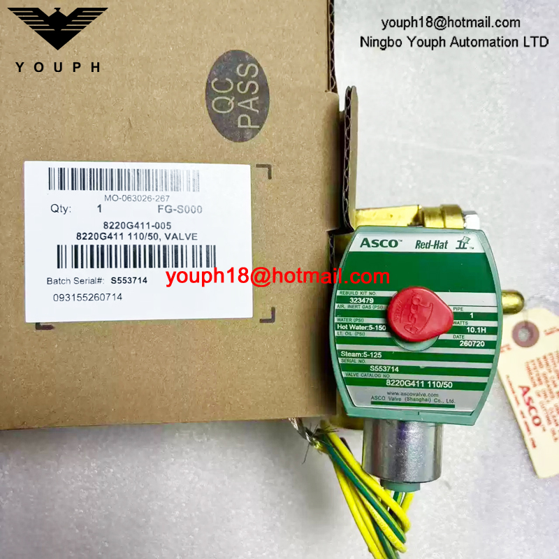 8220G411 110/50 120/60 ASCO 1NPT Solenoid Valve