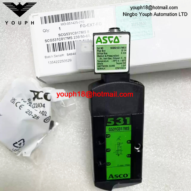 SCG531C017MS 230/50-60 ASCO G1/4 Solenoid Valve