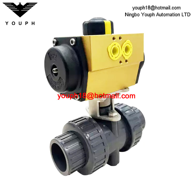 AP02DA SIRCA Corrosion Resistant Pneumatic PPR Flanged Double Union Ball Valve