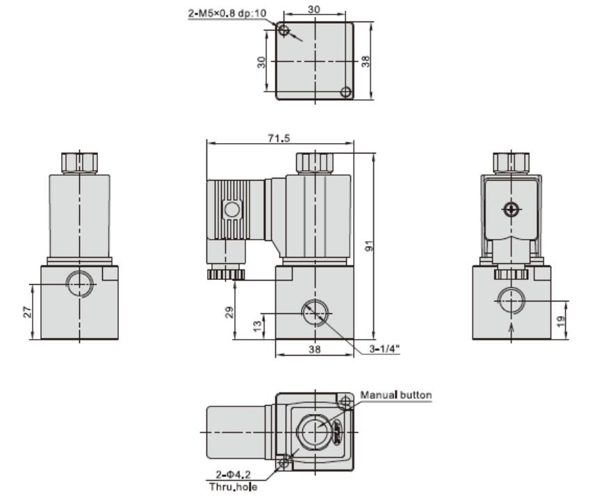 Airtac 3V308 Dimension